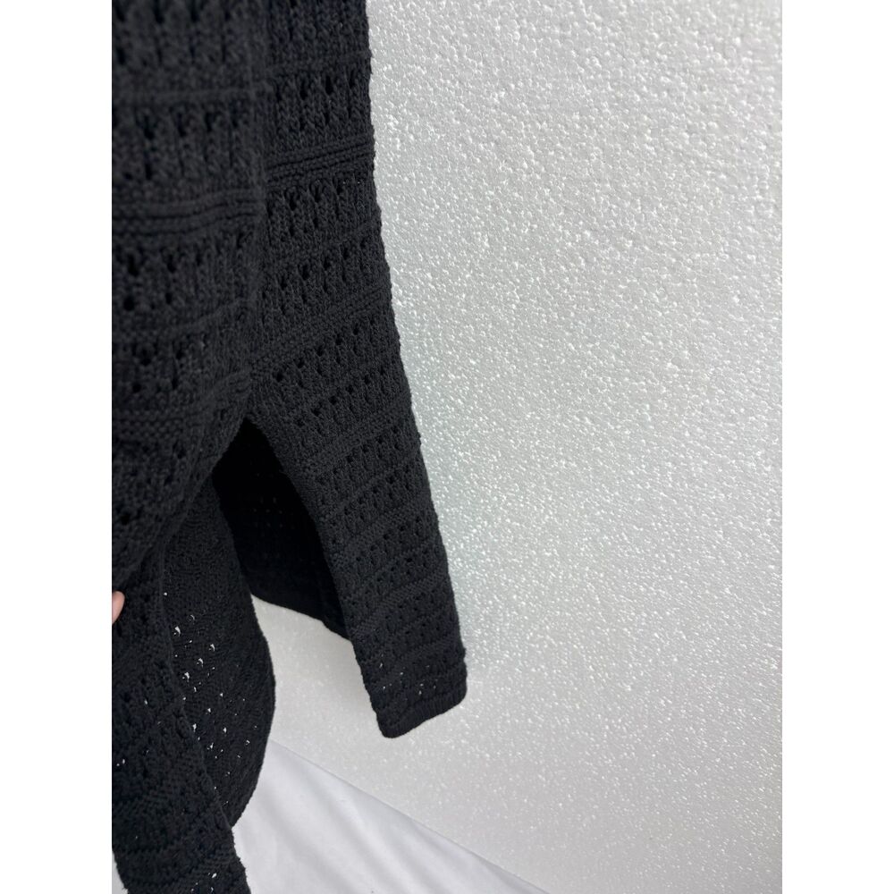 Old Navy Cotton Fitted Sleeveless Crochet Swim Cover Up Midi Dress Black Size M - Picture 8 of 12